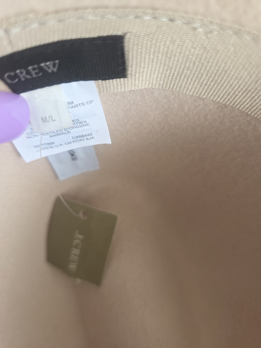 J.Crew Blush Pink Wool Fedora Hat M/L NWT Wide Brim Luxury Style - Picture 10 of 10
